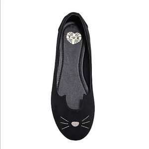T.u.k. black kitty flats suede 10
